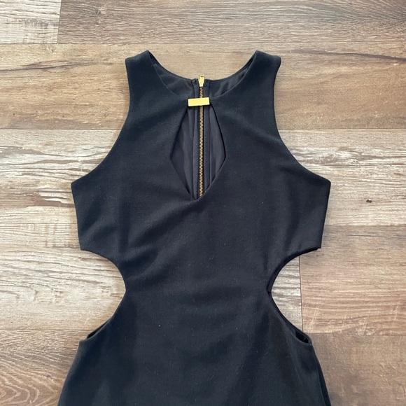 Asos petite black midi dress side cutouts 4 - Picture 2 of 8
